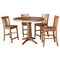 International Concepts Round 36 in Rd Extension Dining Table, 4 San Remo Stools, Distressed Oak, 36 in W, 48 in L, Wood K42-36RXT-27B-S102-4 - alternate 1